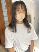 【中澤彩乃】オリーブグレージュブリーチなしウルフレイヤー前髪