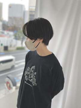 カーフリヘア ウル 千葉店(Kahuli hair Ulu) 大人可愛い20代30代黒髪前下がりショートボブ 丸みショート千葉
