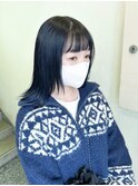 ブルーブラック ネイビーブルー 切りっぱなしロブ