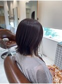 ピンクベージュ×レイヤーカット