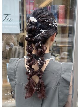 ネオリーブ アンド 渋谷店(Neolive &) 結婚式お呼ばれヘア♪ツイン編みおろし