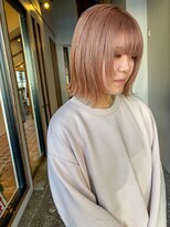ブルー(BLUE) ベージュ×顔周りレイヤー
