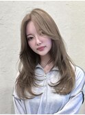 韓国風/レイヤー/小顔/前髪カット/髪質改善/グレージュ/透明感