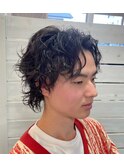 綾野剛さん風グランジパーマ
