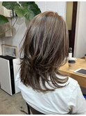 レイヤーカット ミルクティーハイライト  髪質改善 40代50代女性