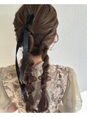 ツインの編みおろしアレンジ