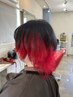 《派手髪デザイン》ベースカラー＋部分ブリーチ＋カラートリートメント＋トリ