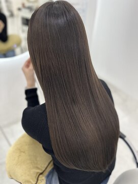 カラーハイライトハッシュカットレイヤーカットボブ髪質改善