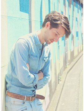 ジジバイワースホワイル(jiji by WORTH WHILE) リバースセンターパート刈り上げセンターパートサーフカール