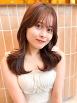 ロンド メリー 大宮(Lond merry)&nbsp;ダークアッシュブラウンミディアムレイヤー韓国巻き顔周りカット