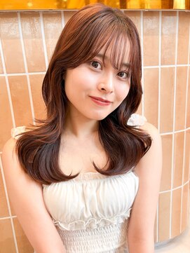 ロンド メリー 大宮(Lond merry) ダークアッシュブラウンミディアムレイヤー韓国巻き顔周りカット