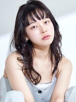 ラフィス ヘアー ロッサ 茨木店(La fith hair rosa) 【La fith】透け感バング×ゆるふわパーマ×暗髪カラー
