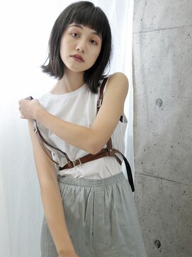 ネオリーブカフ 鶴ヶ峰店(Neolive caff) 短め前髪×切りっぱなしボブ【neolive/鶴ヶ峰】暗髪　外ハネ