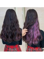 あるじゃんすー 沖縄店&nbsp;黒髪×ラベンダーピンク#シールエクステ#イメチェン#沖縄