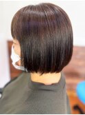 20代30代40代髪質改善カラーダークブラウン透明感丸みボブ