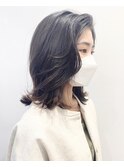 【松戸　石山】癖毛風外ハネミディアムレイヤー黒髪