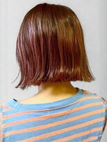 ロカ バイ ティアトロ ヘア サロン(ROCA by teatro hair salon)&nbsp;ピンクベージュ 外ハネボブ 艶髪 チェリーレッド 髪質改善 美髪