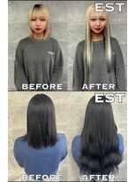 エスト 大阪梅田(EST)&nbsp;レミー100%高級人毛/53cm☆シールエクステ60枚+ブリーチカラー