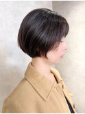 着物ヘア/ダークアッシュ/ミディアムレイヤーカット/天王町NH23