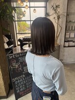 アールトゥーヘアー(art To Hair) 落ち着いたグレージュ/外ハネボブ/暗髪