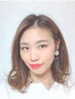 ドライブアンドビジョン 池袋(Drive&Vision)&nbsp;ペールベージュ×外はねボブ池袋/髪質改善/縮毛矯正/韓国ヘア］