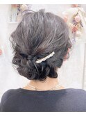 『AuraBeaute 京都』結婚式 お呼ばれ ヘアアレンジ ロープ編み