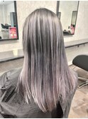 ホワイトパープルバレイヤージュ