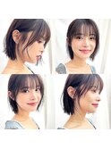 【修】20代30代40代◎透明感カラー×韓国切りぱなしボブ