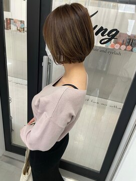 キング 梅田(K!ng) 【梅田】ミルクティーベージュボブ前下がりボブ