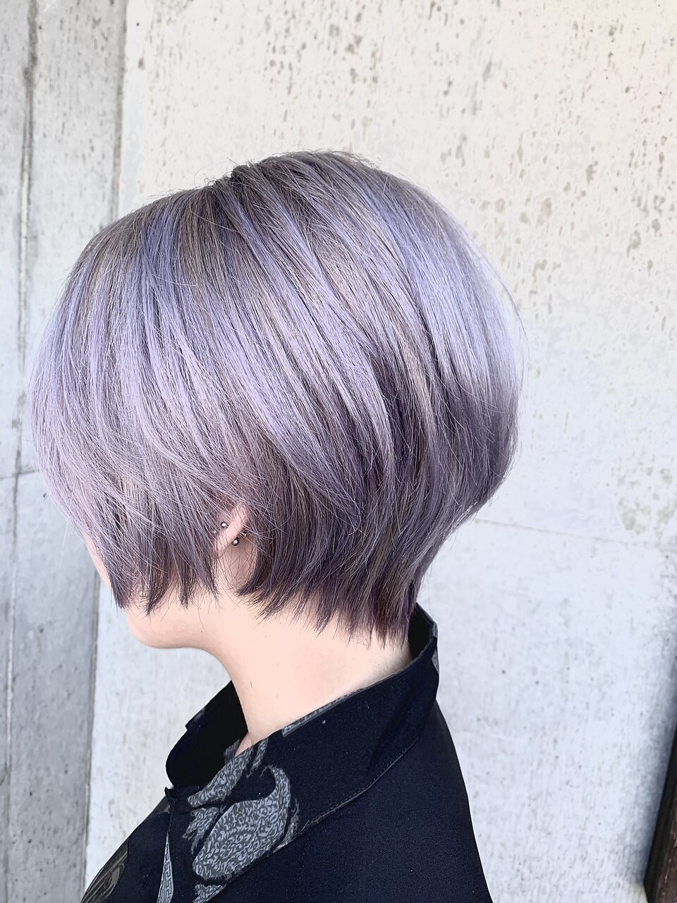 グラデーションシルバーミンク　ショートジレ ショート グレージュ 透明感 シルバー×cecil hair 河原町店×TAKA