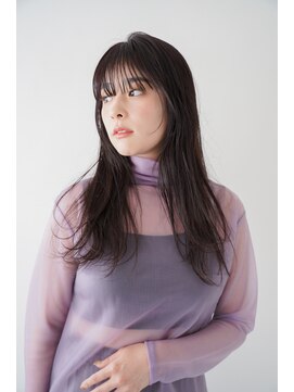 シェル 立川(shell) くびレイヤーエモージュ前髪ピンクベージュワンカール【立川】