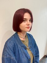 ウユ(uhyu) 【uhyu】ミニボブ×ワインレッド