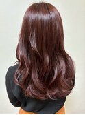 マロンブラウン　こっくりカラー　艶髪ロング　巻き髪アレンジ