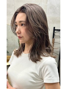 ソルトウォーター(SALT WATER) レイヤーカット/ブラウン/韓国ヘアー/ブリーチ/恵比寿