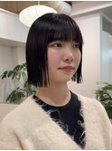 ◎黒髪×パツっとボブ