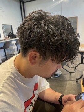 ムード マグ レーベル 南松本(MOOD Mag Label) 刈り上げツーブロック前下がりマッシュパーマ