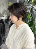 くびれショートボブ40代50代グレイカラー白髪染め白髪ぼかし