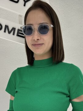 アミー 駒澤(Ammy komazawa) #切りっぱなしボブ #前下りボブ #透明感カラー #白髪染め