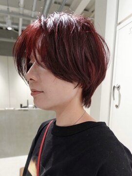 テクネ 天神大名(techne) 天神大名ワインレッドダブルカラーケアブリーチショート