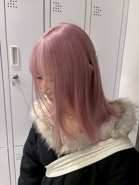 ベレーザ 渋谷(BELEZA) 17047ホワイトピンクブリーチワインレッドボルドーカラーボブ