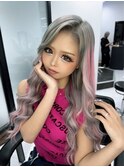 ★グレージュ×ホワイトハイライト