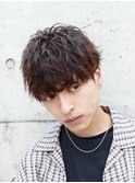 無造作マッシュ くせ毛風パーマ ツーブロック スパイラルパーマ