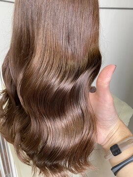 シェノン 梅田(CHAINON) 小顔カット×ミルクティーカラー×ピンクベージュ