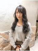 コテなし波巻きパーマ