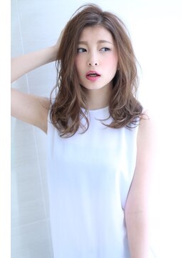 オーロ 緑地公園店(ORO) ネイビーカラーの大人かわいいブランジュ小顔くびれセミディ