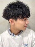 ツイストスパイラルパーマ波巻きスパイラル刈り上げマッシュ