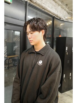 スレイ 西宮(SLAY) 波巻きハイライトアップバングツーブロックマッシュ