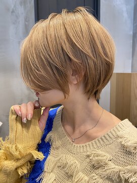 レーヴバイロンド 仙台(Reve by Lond) 韓国風ハイトーンショート美髪切りっぱなしボブインナーブリーチ