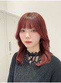 韓国風ヘア/韓国風顔周りカット/ピンクヘア/Zina博多筑紫口店