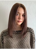 ココアブラウン 2025トレンドカラー ブリーチなしダブルカラー